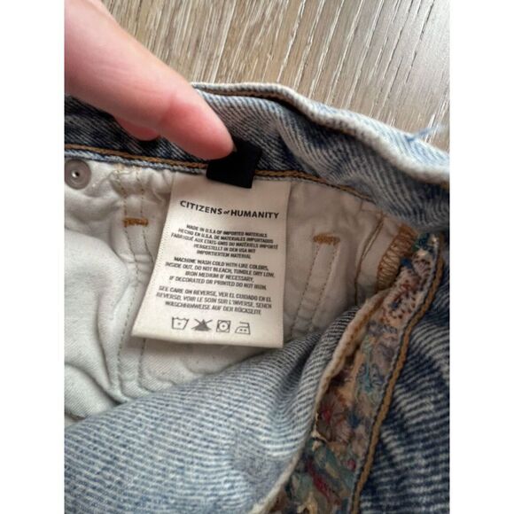 Citizens of Humanity MARLEE Relaxed SL Boyfriend Jeans 25 Distressed Embroidered - Picture 15 of 15